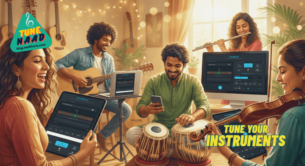 TuneNaad 🎸 Guitar, Tabla, Vocal Tuner with Pure Tone & Tanpura Support