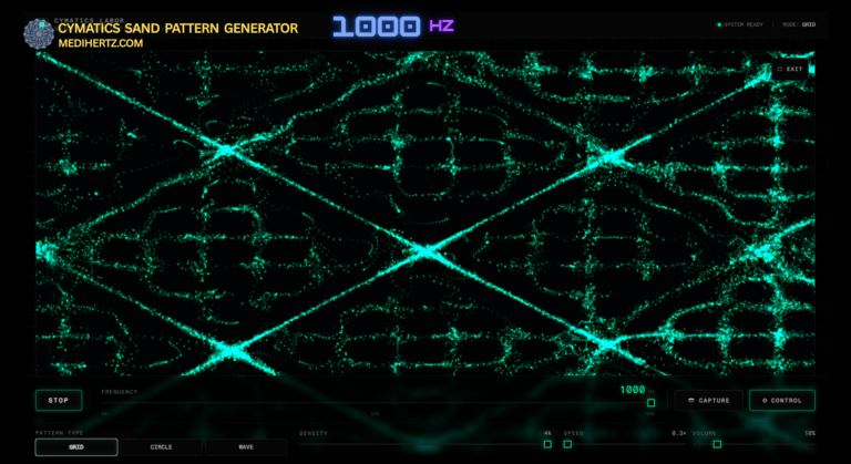 Cymatics Sand Pattern Generator - Medihertz Frequencies [Mhz]