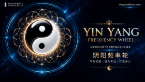 Yin Yang Frequency Wheel by Medihertz Frequencies – interactive rotating Yin Yang meditation wallpaper with Solfeggio frequencies, sacred geometry, sound healing, mindfulness, focus, sleep, relaxation and energy balance.